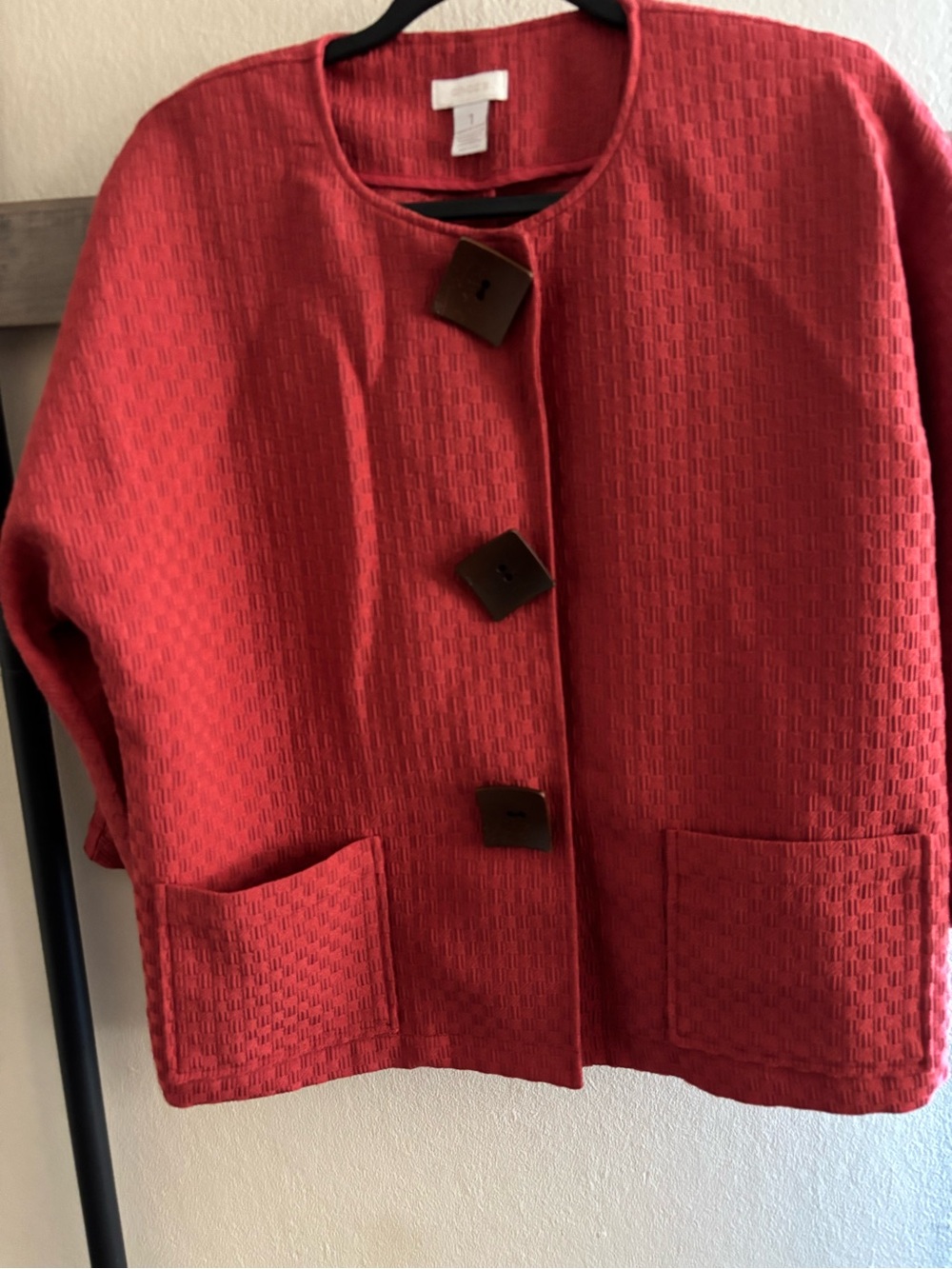 Chico's honey suckle Textured Button Jacket